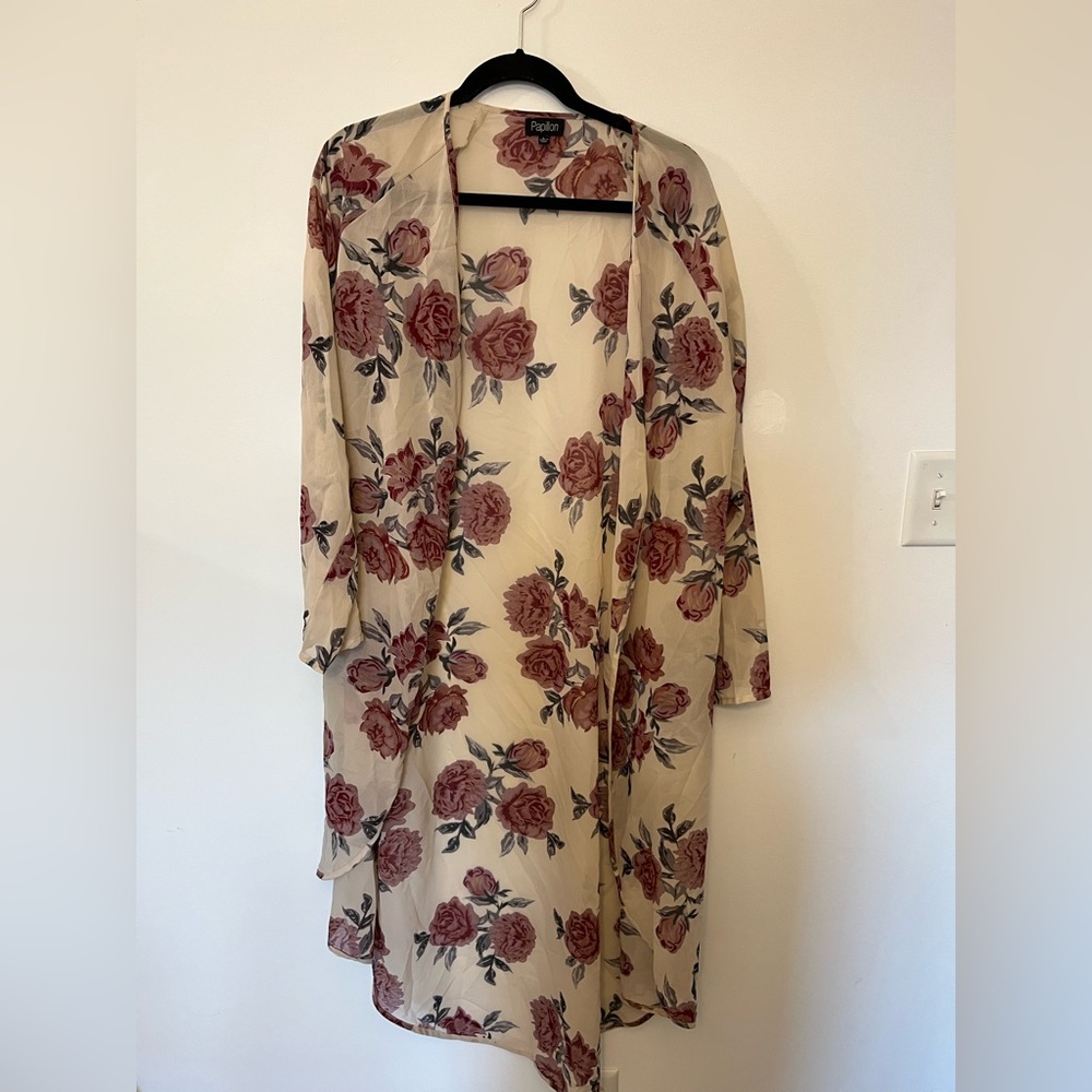 Papillon Rose Sheer Cardigan